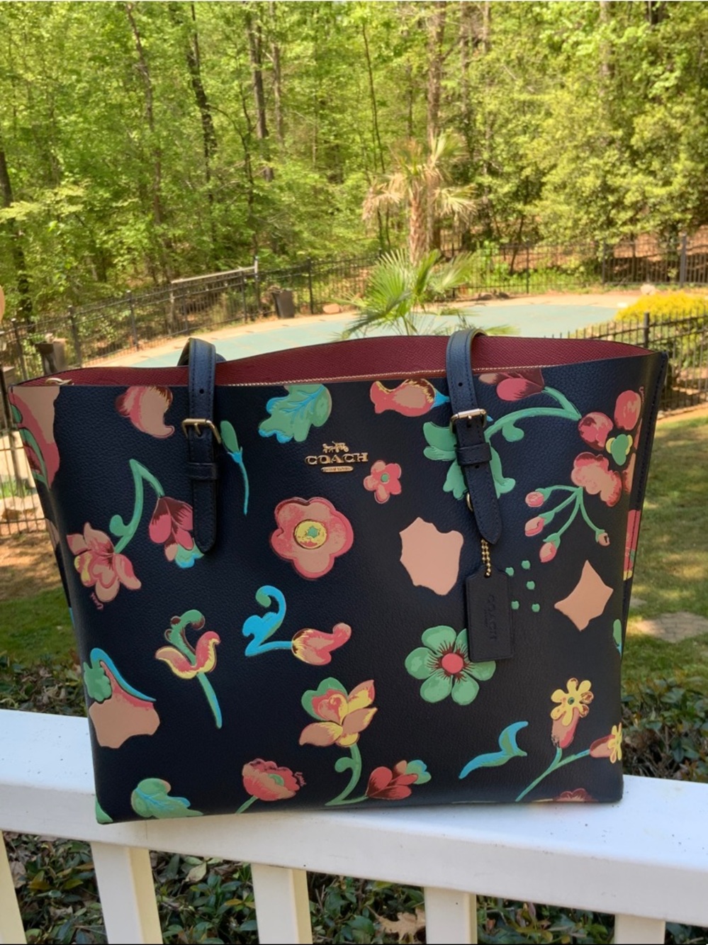 Coach Floral Print Mollie Tote with Dreamy Land Floral Print like New Condition